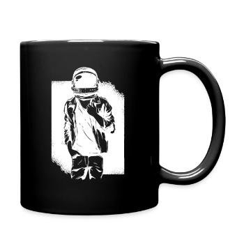 Rock Astronaut Cooler Typ mit Helm Motorradfahrer - Tasse einfarbig - Schwarz - Rechts