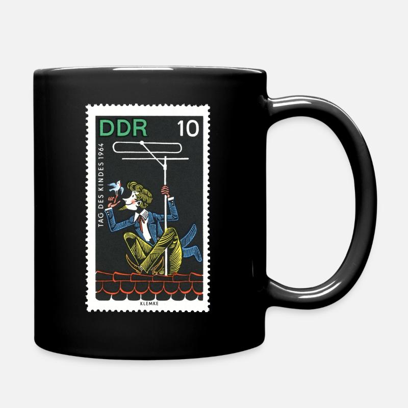 Briefmarke - Tasse einfarbig - Schwarz