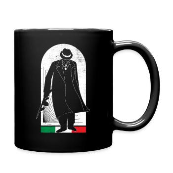 Italien Mafia Grafik - Tasse einfarbig - Schwarz - Rechts