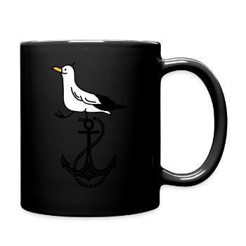 Anchor and seagull - Full Colour Mug - black - Right