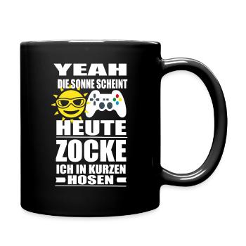 Zocker Gamer Lustiger Spruch - Tasse einfarbig - Schwarz - Rechts