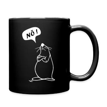Nö mit Seehund lustiger Comic für Neinsager Nope - Tasse einfarbig - Schwarz - Rechts
