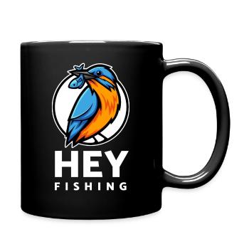 HEYFISHING logo in color with white letters - Full Colour Mug - black - Right