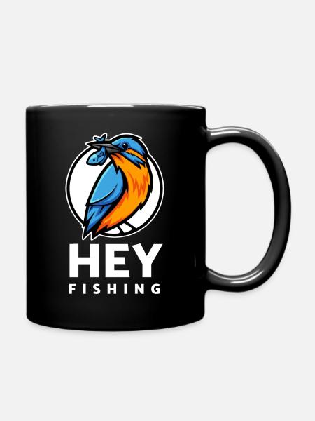 Logo HEYFISHING en couleur avec lettres blanches - Mug uni - noir