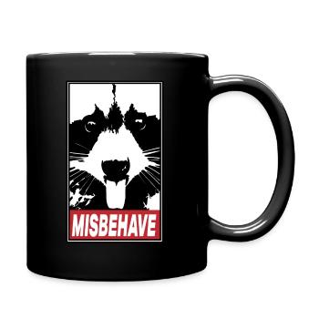 Racoon Misbehave - Tasse einfarbig - Schwarz - Rechts