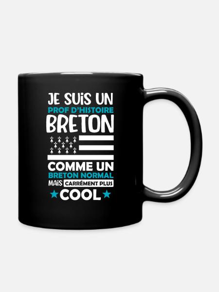 Prof d'histoire breton cadeau drôle bretagne - Mug uni - noir