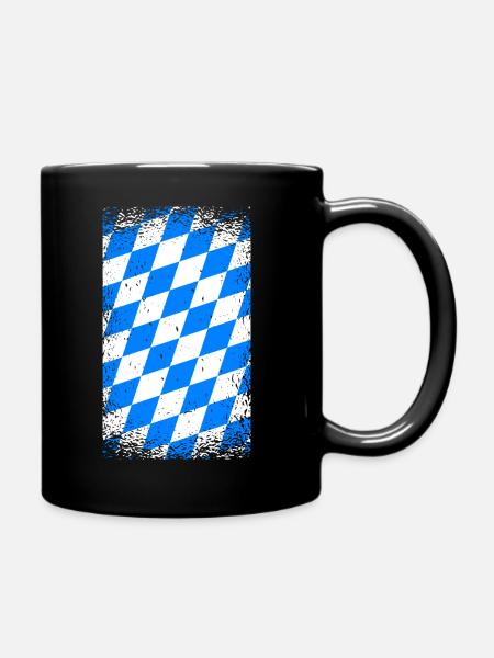 Bayern Flagge Vintage Bayerische Fahne Used Look - Tasse einfarbig - Schwarz