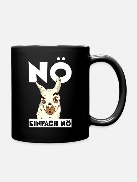 Nö einfach nö lustiger Spruch LAMA Bürospaß Team - Tasse einfarbig - Schwarz