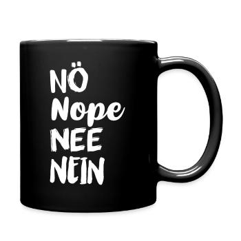 Nein - Tasse einfarbig - Schwarz - Rechts