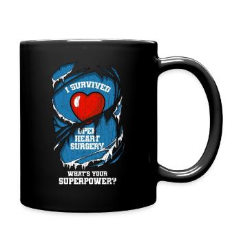 I Survived Open Heart Surgery CHD Awareness Happy - Mug uni - noir - Droite
