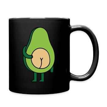 Avocat fesses grattant les fesses drôles de nourriture cadeau - Mug uni - noir - Droite
