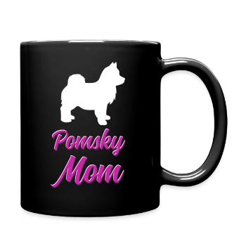 Lustiges Pomsky-Besitzer Hund Mom Geschenk - Tasse einfarbig - Schwarz - Rechts