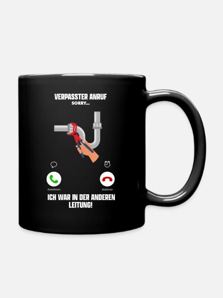 Installateur Klempner Spengler Heizungsbauer Witz - Tasse einfarbig - Schwarz