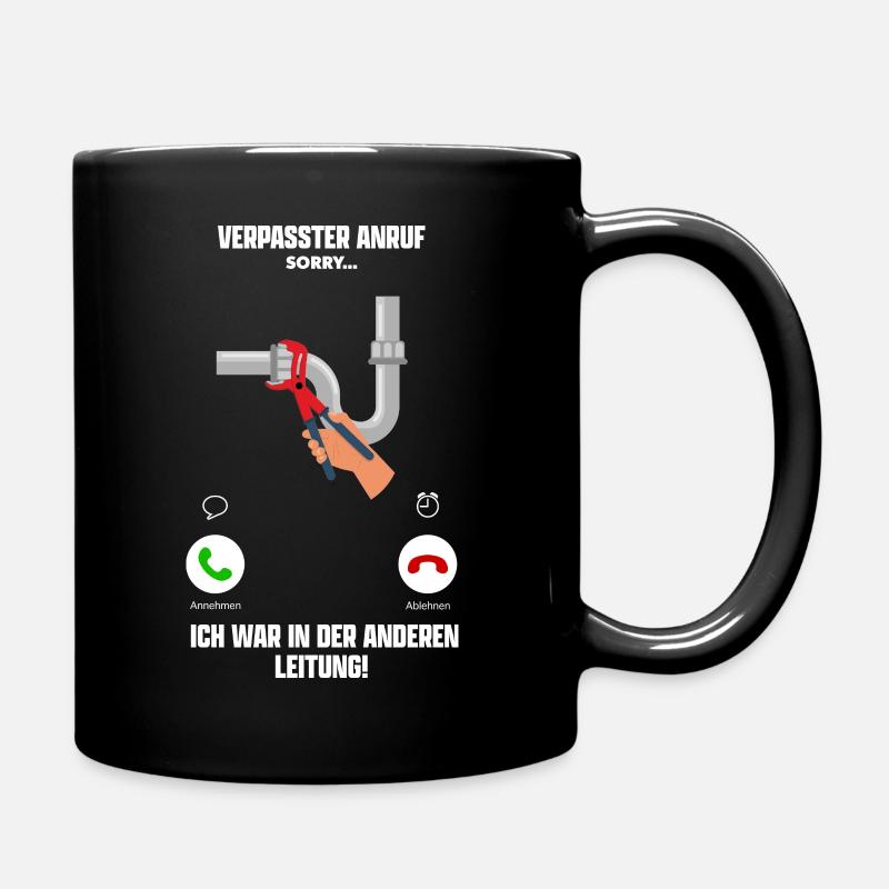 Installateur Klempner Spengler Heizungsbauer Witz - Tasse einfarbig - Schwarz