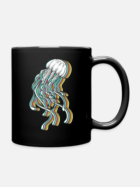 Jellyfish Children's Birthday Kids - Full Colour Mug - black