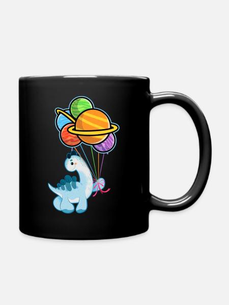 Netter kleiner Dinosaurier-Dinosaurier, planet - Tasse einfarbig - Schwarz