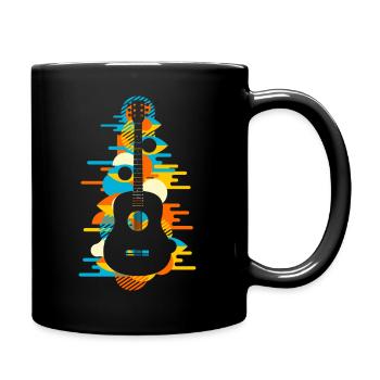 Akustische Gitarre Musikinstrument Lustig Geschenk - Tasse einfarbig - Schwarz - Rechts