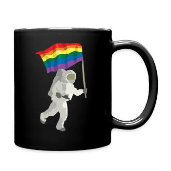 Astronaut Regenbogen-Flagge - Tasse einfarbig - Schwarz - Rechts