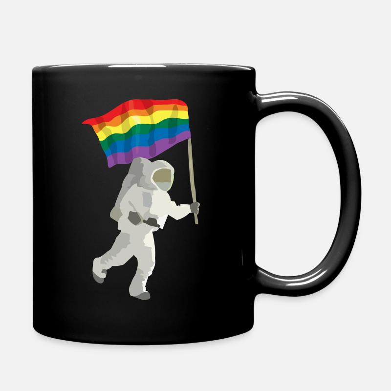 indicateur d’arc-en-ciel d’astronaute - Mug uni - noir