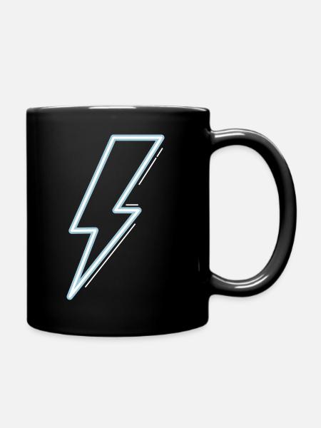 Neon blue flash light - Tasse einfarbig - Schwarz