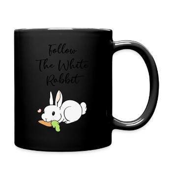 Follow The White Rabbit Weißes Kaninchen - Full Colour Mug - black - Right
