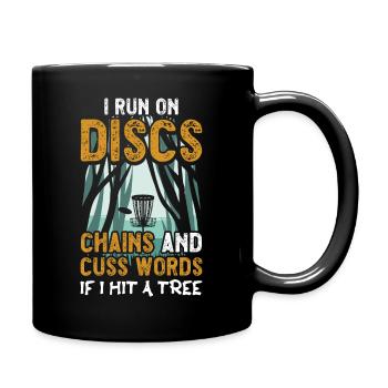 Wurfsport Design für einen Disc Golf Trainer - Tasse einfarbig - Schwarz - Rechts