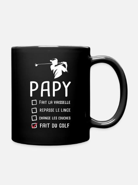 Papy golfeur papi golf grand père cadeau drôle - Mug uni - noir