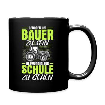 Landwirt Bauer Trecker Traktor Kinder Geschenk - Tasse einfarbig - Schwarz - Rechts