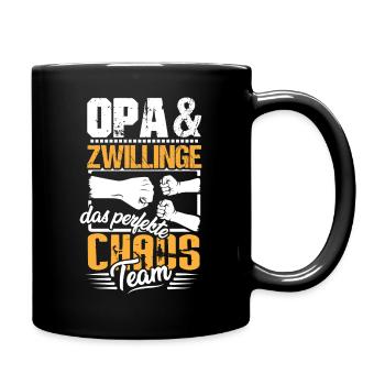 Opa Zwillinge das perfekte Team - Tasse einfarbig - Schwarz - Rechts