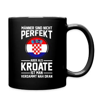 Kroatischer Mann Kroate Kroatin Kroaten Kroatien - Tasse einfarbig - Schwarz - Rechts
