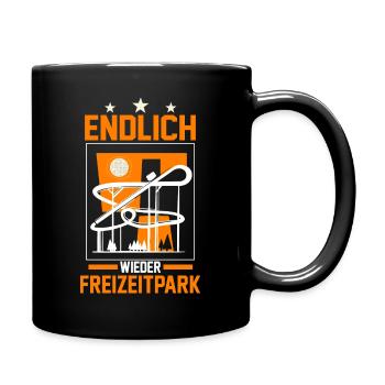 Freizeitpark Vergnügungspark Achterbahn Kirmes - Tasse einfarbig - Schwarz - Rechts