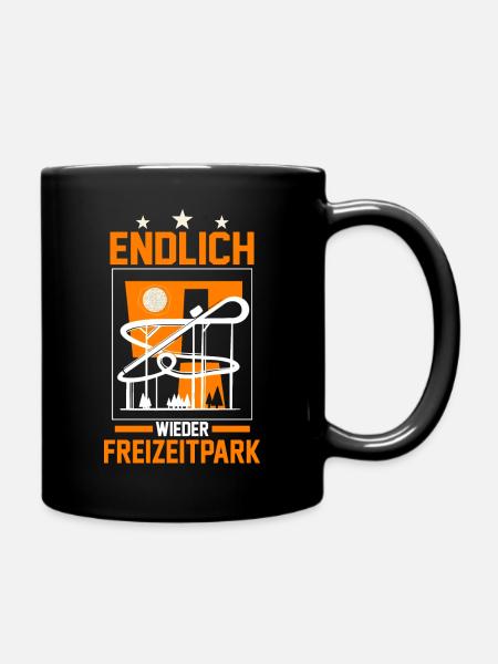Freizeitpark Vergnügungspark Achterbahn Kirmes - Tasse einfarbig - Schwarz
