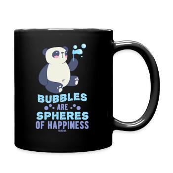 Panda loves soap bubbles - Full Colour Mug - black - Right