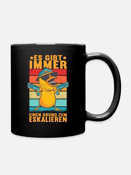 Verrücktes Küken Eskalieren Lustige Tiere - Tasse einfarbig - Schwarz