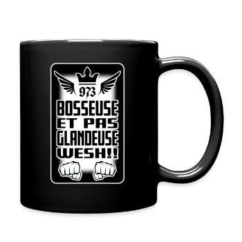 973 bosseuse et pas glandeuse wesh!! - Mug uni - noir - Droite