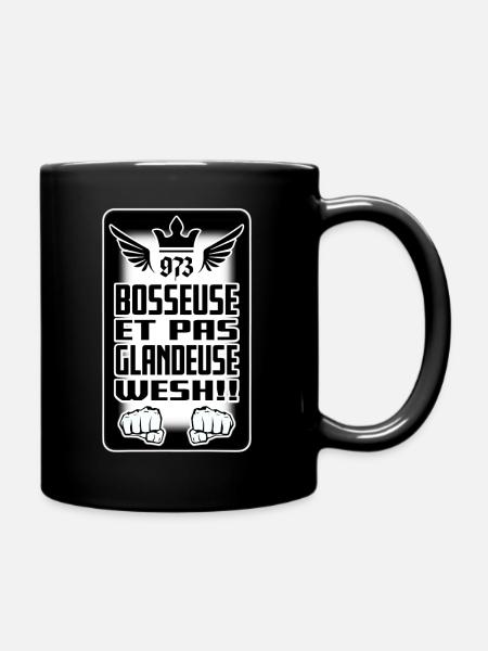 973 bosseuse et pas glandeuse wesh!! - Mug uni - noir