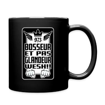 973 bosseur et pas glandeur wesh!! - Mug uni - noir - Droite
