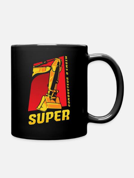 pelleteuse conducteur engin excavateur tractopelle - Mug uni - noir