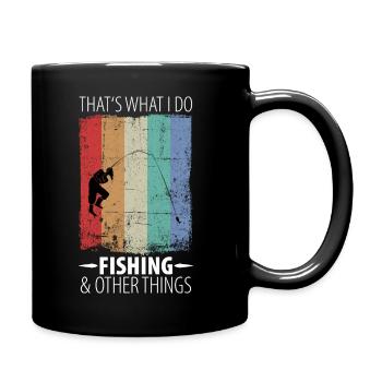 Pêche pêche pêche hommes hommes père - Mug uni - noir - Droite