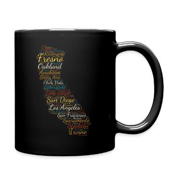 Word Art USA - Californie - Dark - Mug uni - noir - Droite