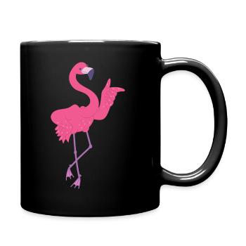 Love Flamingo Pink Flamingo Geschenk-Design - Tasse einfarbig - Schwarz - Rechts