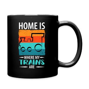 Train Railway Railway Trains Train drivers - Full Colour Mug - black - Right