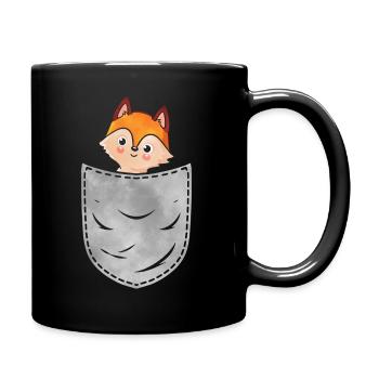 Taschen Fuchs Tier in der Tasche Fuchs - Tasse einfarbig - Schwarz - Rechts