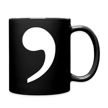 white comma trend gift idea punctuation - Full Colour Mug - black - Right