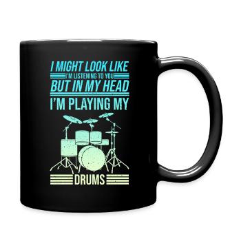Batteur Batteur T-Shirt Batterie Tambour - Mug uni - noir - Droite