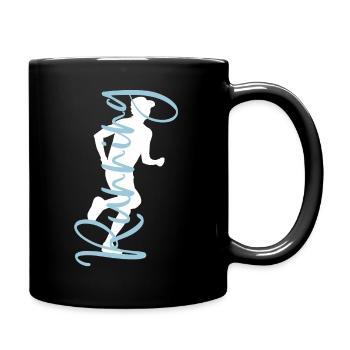 Sport Fitness Jogging Runners Run Jogger Running - Full Colour Mug - black - Right