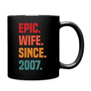 Retro Married 15Th Anniversary Wedding Anniversary - Full Colour Mug - black - Right