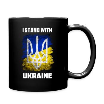 Je soutiens l’Ukraine - Mug uni - noir - Droite