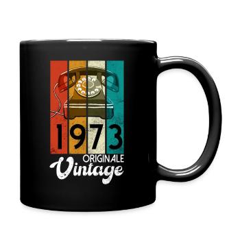 altes Telefon von 1973 - Tasse einfarbig - Schwarz - Rechts