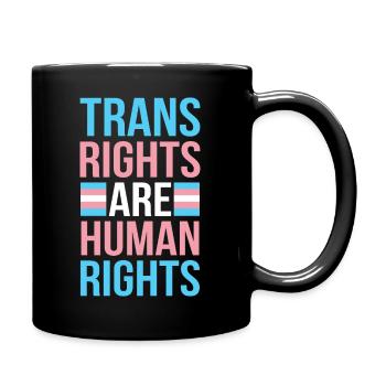 Trans Rights Are Human Rights Pride Month - Full Colour Mug - black - Right